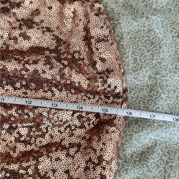 NWT🏷️ Windsor Rose Gold Gold Sequin V Neck Mermaid Formal Dress, S - Picture 10 of 15